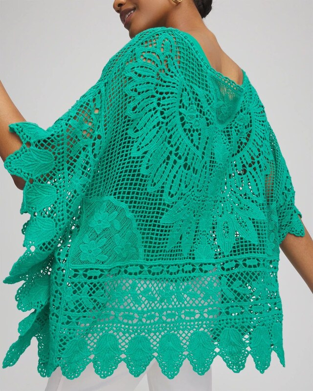 Crochet Lace Poncho - image 4